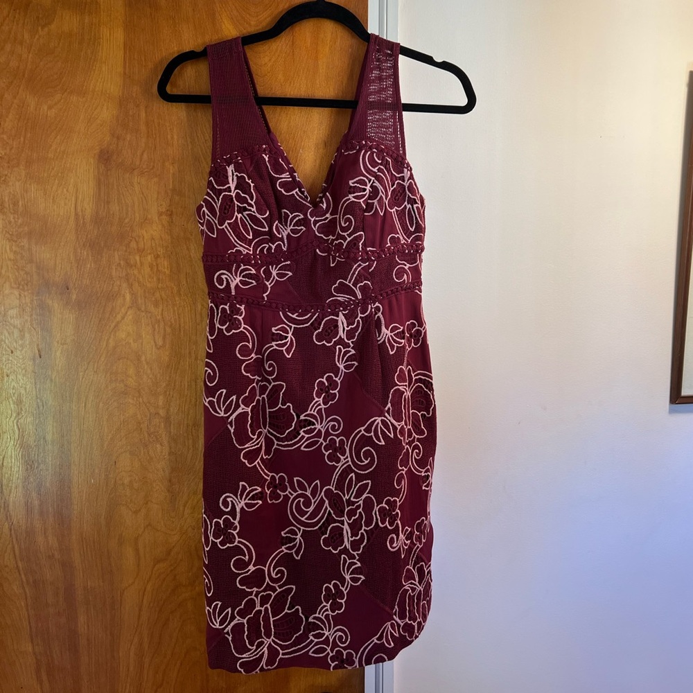 Anthropologie Moulinette Souers Maroon Dress - Size 4P